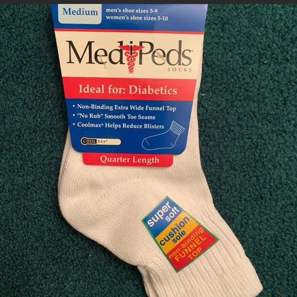 Men’s Medi-Peds Diabetic Quarter Length Socks - Picture 1 of 1